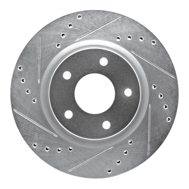 Picture of RNC Brake Rotor - Drill & Slot - R1 14-23 Nissan Leaf Front Left Drilled & Slotted Silver Brake Rotor rnc631-67106L