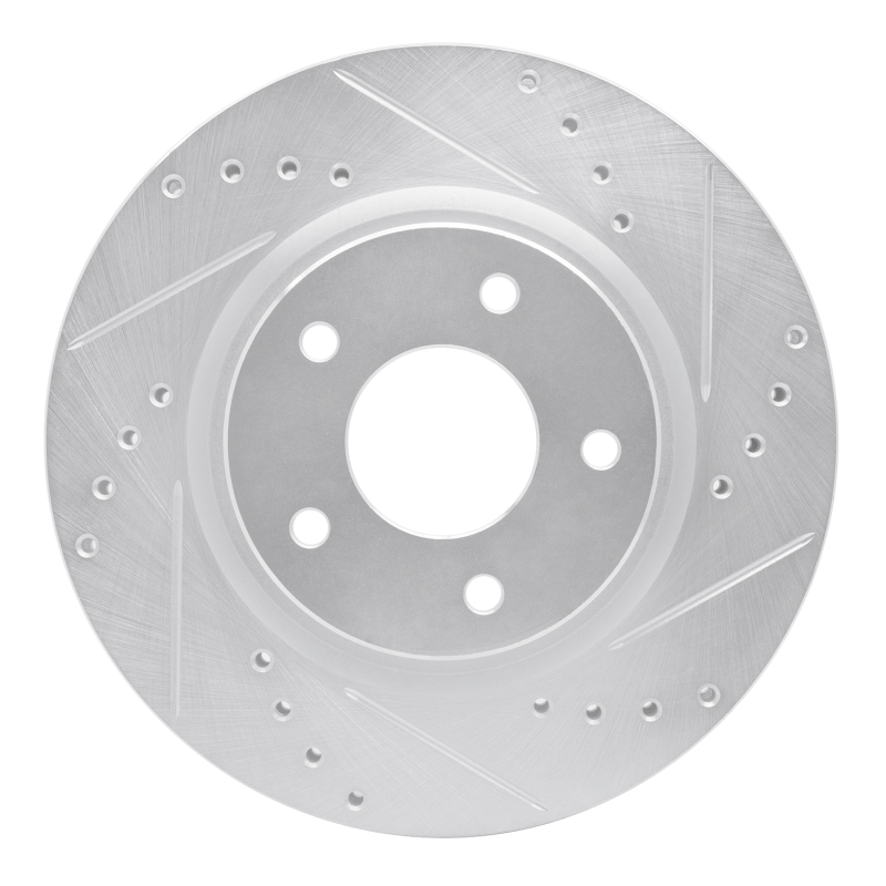 Picture of RNC Brake Rotor - Drill & Slot - R1 14-23 Nissan Rogue Front Right Drilled & Slotted Silver Brake Rotor rnc631-67106R