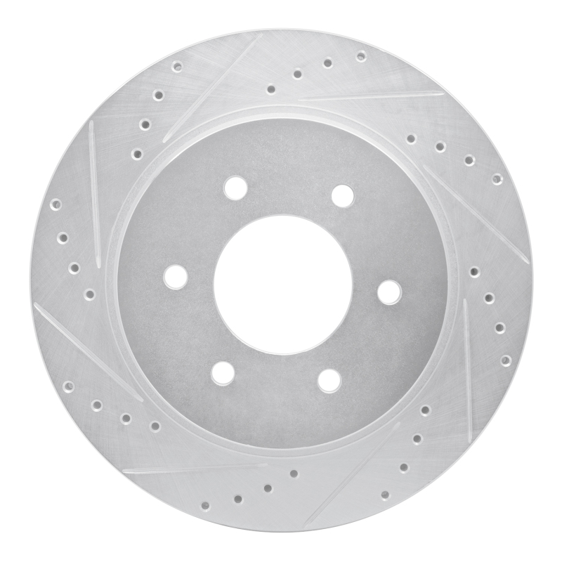 Picture of RNC Brake Rotor - Drill & Slot - R1 16-24 Nissan Titan XD Front Left Drilled & Slotted Silver Brake Rotor rnc631-67108L
