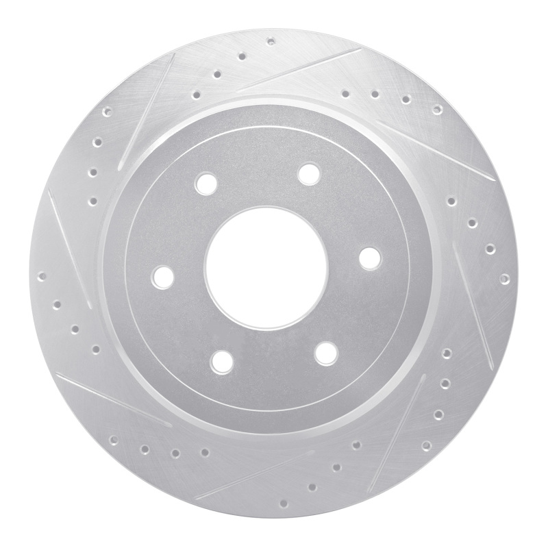 Picture of RNC Brake Rotor - Drill & Slot - R1 16-24 Nissan Titan XD Rear Left Drilled & Slotted Silver Brake Rotor rnc631-67109L