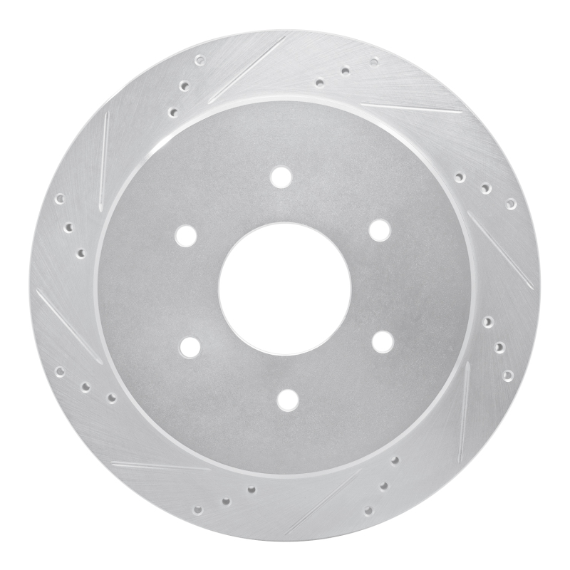 Picture of RNC Brake Rotor - Drill & Slot - R1 17-24 Nissan Titan Rear Left Drilled & Slotted Silver Brake Rotor rnc631-67110L