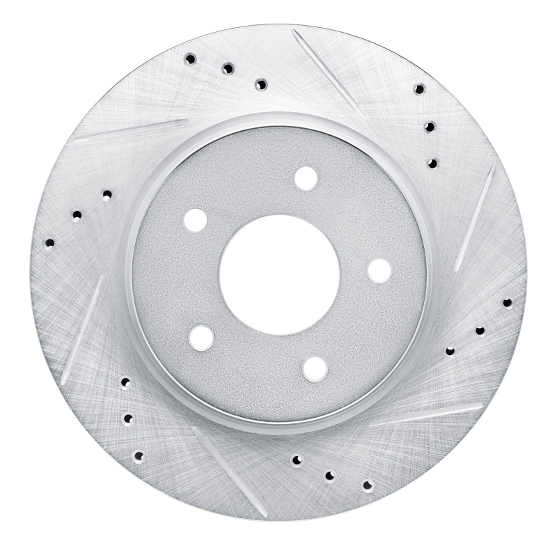 Picture of RNC Brake Rotor - Drill & Slot - R1 17-25 Nissan Qashqai (Canada) Rear Right Drilled & Slotted Silver Brake Rotor rnc631-67111R