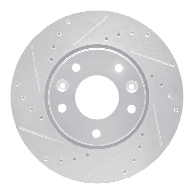 Picture of RNC Brake Rotor - Drill & Slot - R1 20-25 Nissan Kicks Front Left Drilled & Slotted Silver Brake Rotor rnc631-67114L