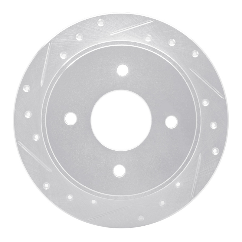 Picture of RNC Brake Rotor - Drill & Slot - R1 90-92 Infiniti M30 Rear Left Drilled & Slotted Silver Brake Rotor rnc631-68001L