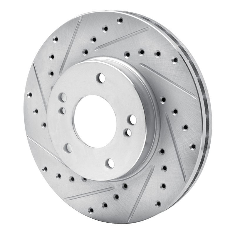 Picture of RNC Brake Rotor - Drill & Slot - R1 90-97 Infiniti Q45 Front Left Drilled & Slotted Silver Brake Rotor rnc631-68002L