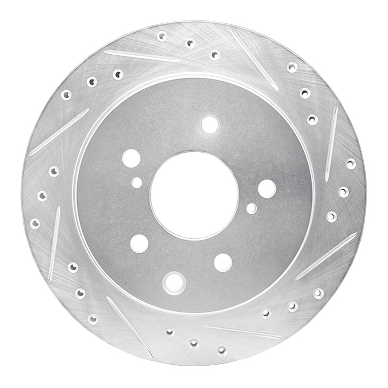 Picture of RNC Brake Rotor - Drill & Slot - R1 93-01 Infiniti Q45 Rear Right Drilled & Slotted Silver Brake Rotor rnc631-68004R