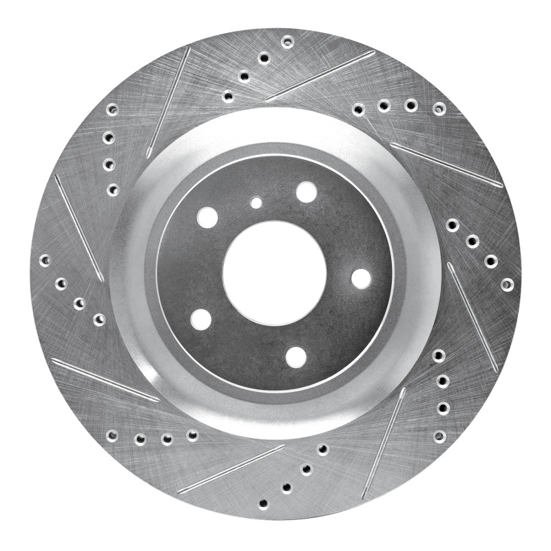 Picture of RNC Brake Rotor - Drill & Slot - R1 19-24 Infiniti QX55 Front Left Drilled & Slotted Silver Brake Rotor rnc631-68018L