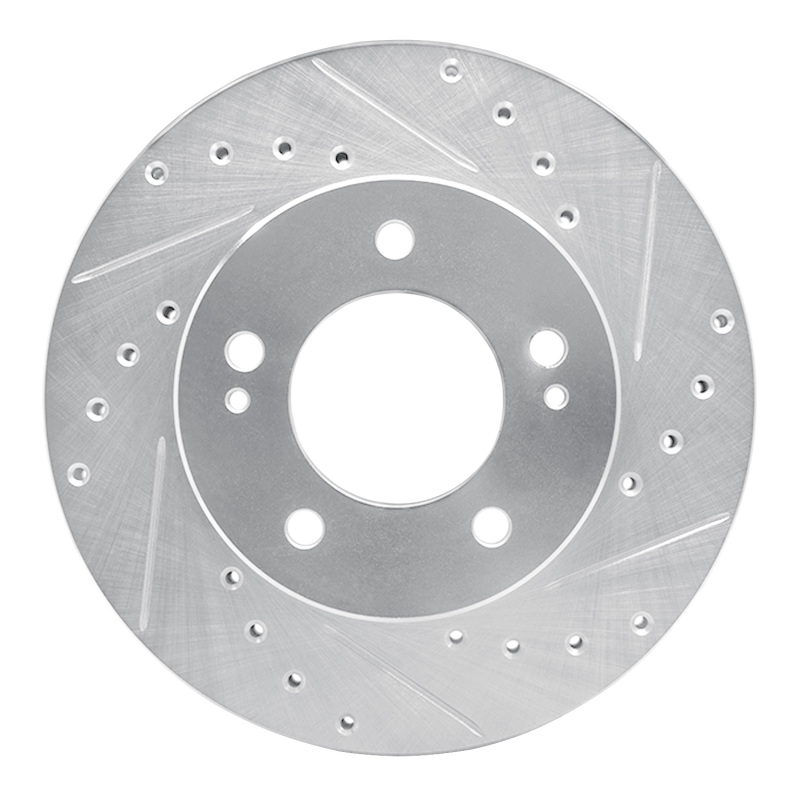 Picture of RNC Brake Rotor - Drill & Slot - R1 83-89 Chrysler Conquest Front Right Drilled & Slotted Silver Brake Rotor rnc631-72004R