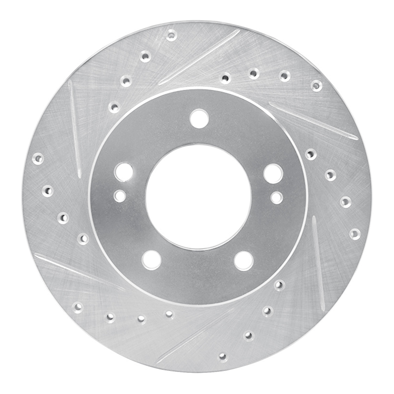 Picture of RNC Brake Rotor - Drill & Slot - R1 83-89 Chrysler Conquest Front Left Drilled & Slotted Silver Brake Rotor rnc631-72004L