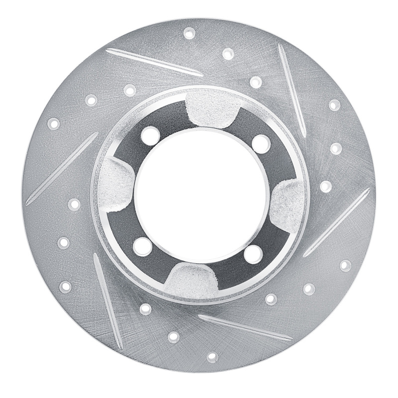 Picture of RNC Brake Rotor - Drill & Slot - R1 85-91 Dodge COLT Front Right Drilled & Slotted Silver Brake Rotor rnc631-72002R