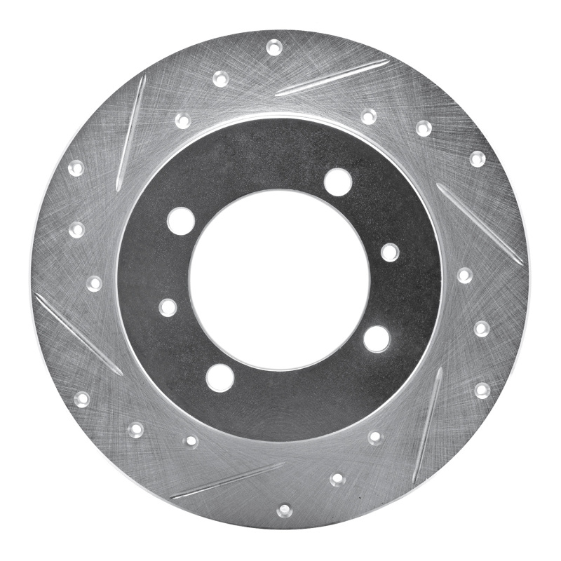 Picture of RNC Brake Rotor - Drill & Slot - R1 88-93 Dodge COLT Rear Left Drilled & Slotted Silver Brake Rotor rnc631-72011L