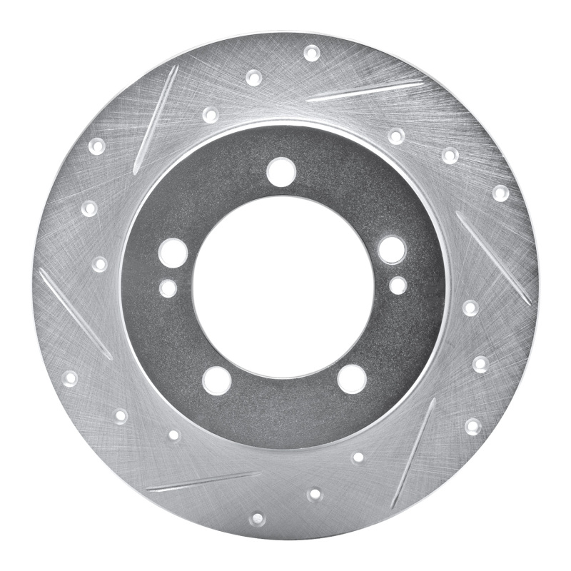 Picture of RNC Brake Rotor - Drill & Slot - R1 90-94 Eagle TALON Rear Left Drilled & Slotted Silver Brake Rotor rnc631-72012L