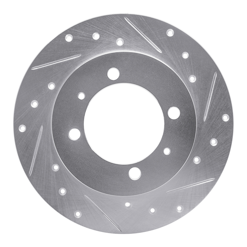 Picture of RNC Brake Rotor - Drill & Slot - R1 88-93 Dodge COLT Rear Right Drilled & Slotted Silver Brake Rotor rnc631-72011R
