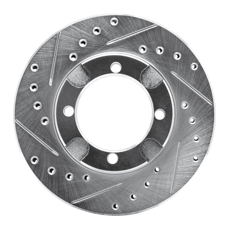 Picture of RNC Brake Rotor - Drill & Slot - R1 91-92 Dodge COLT Front Left Drilled & Slotted Silver Brake Rotor rnc631-72013L