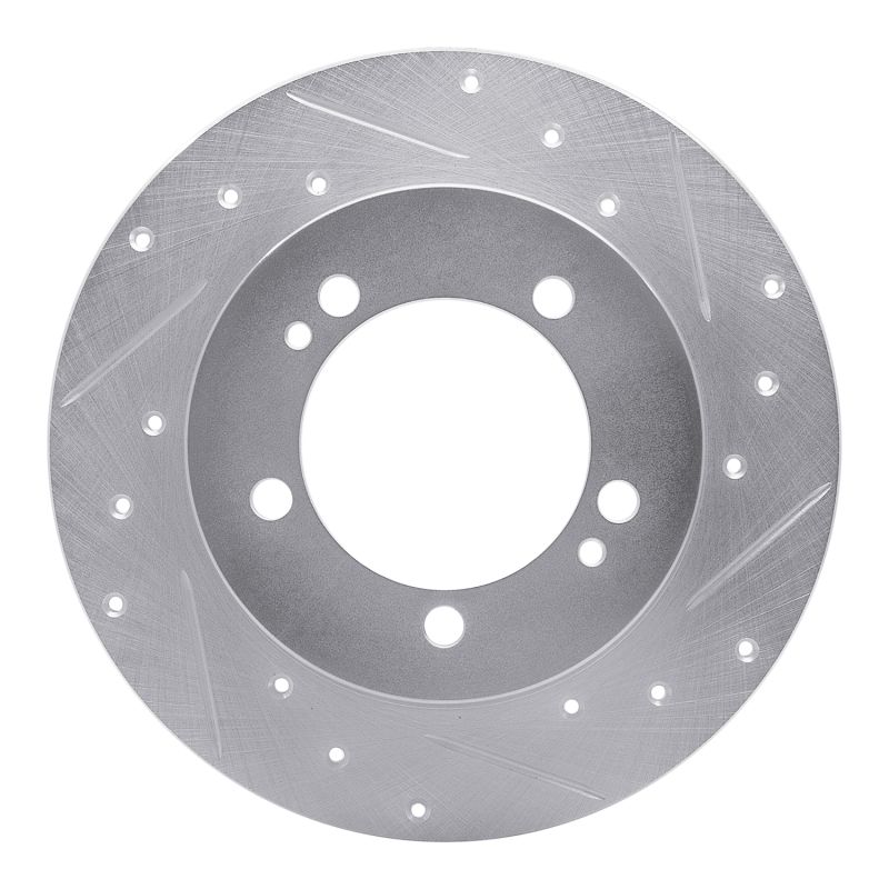 Picture of RNC Brake Rotor - Drill & Slot - R1 90-94 Eagle TALON Rear Right Drilled & Slotted Silver Brake Rotor rnc631-72012R