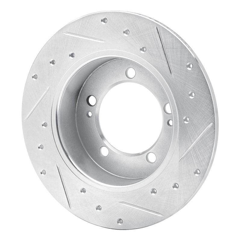 Picture of RNC Brake Rotor - Drill & Slot - R1 90-94 Eagle TALON Rear Left Drilled & Slotted Silver Brake Rotor rnc631-72012L