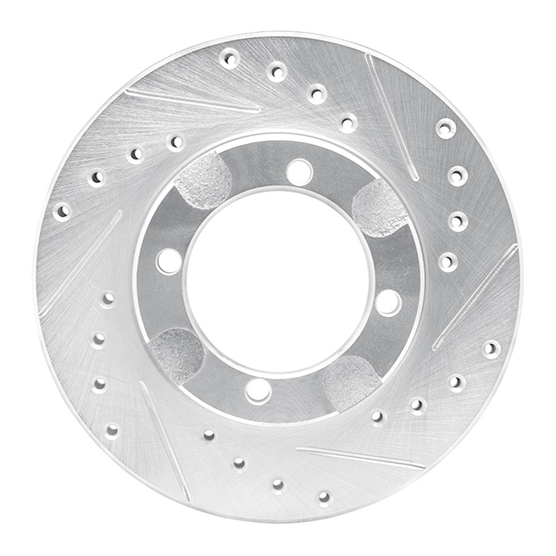 Picture of RNC Brake Rotor - Drill & Slot - R1 91-92 Dodge COLT Front Right Drilled & Slotted Silver Brake Rotor rnc631-72013R