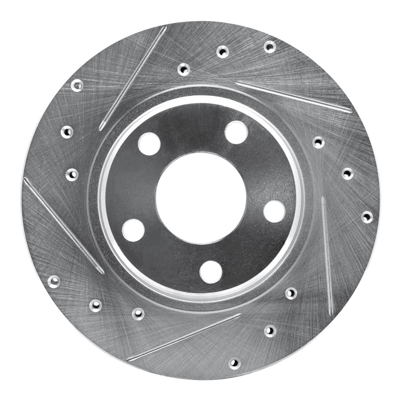 Picture of RNC Brake Rotor - Drill & Slot - R1 90-93 Mitsubishi Galant Front Left Drilled & Slotted Silver Brake Rotor rnc631-72018L