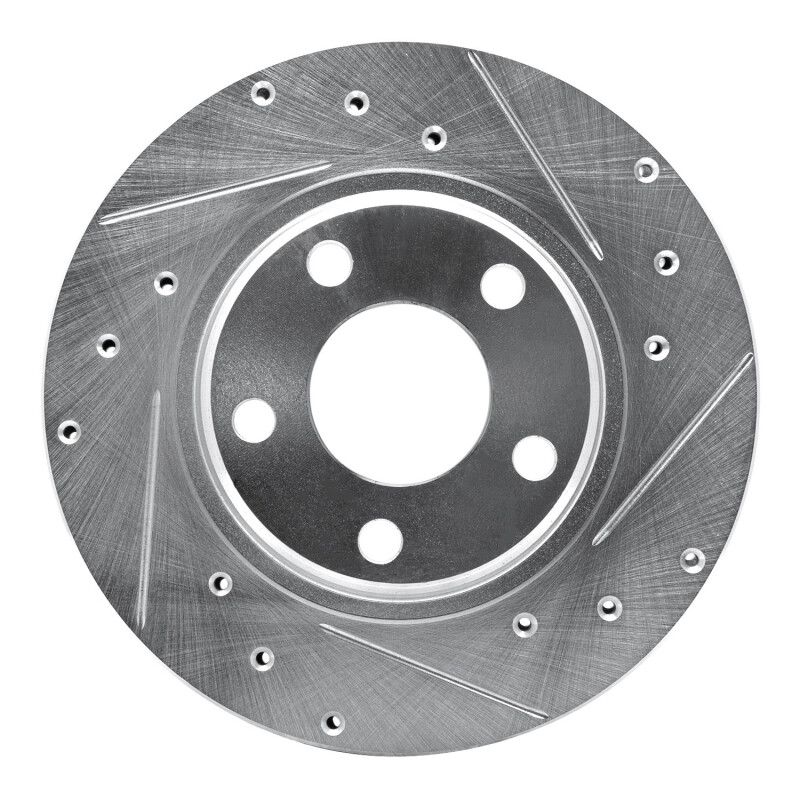 Picture of RNC Brake Rotor - Drill & Slot - R1 90-93 Mitsubishi Galant Front Right Drilled & Slotted Silver Brake Rotor rnc631-72018R