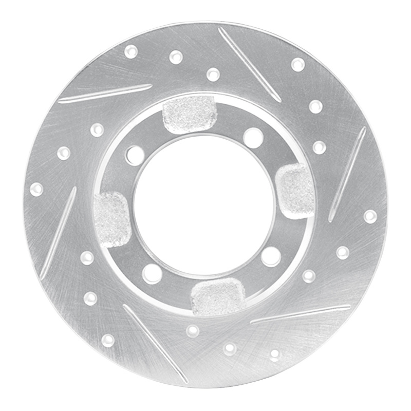 Picture of RNC Brake Rotor - Drill & Slot - R1 91-92 Dodge COLT Front Right Drilled & Slotted Silver Brake Rotor rnc631-72019R