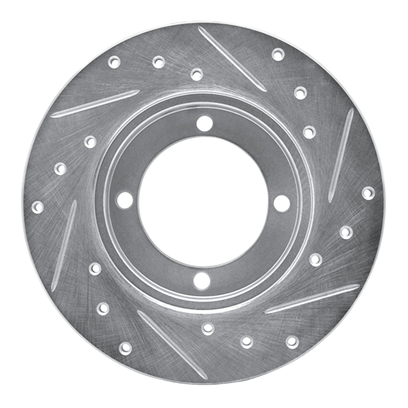 Picture of RNC Brake Rotor - Drill & Slot - R1 91-92 Dodge COLT Front Left Drilled & Slotted Silver Brake Rotor rnc631-72019L