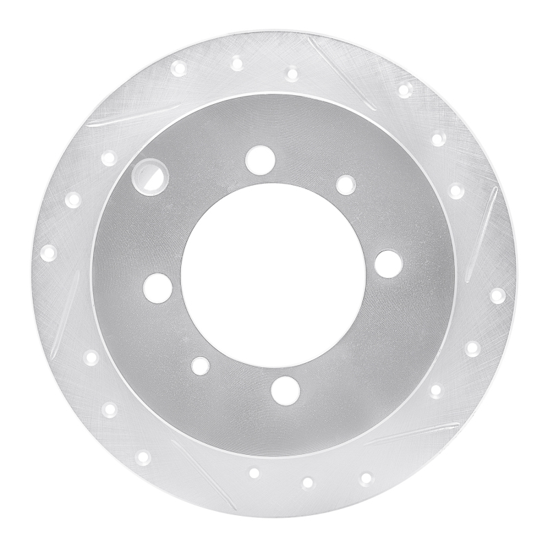 Picture of RNC Brake Rotor - Drill & Slot - R1 92-04 Dodge COLT Rear Right Drilled & Slotted Silver Brake Rotor rnc631-72021R