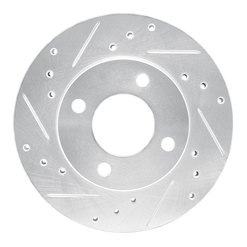 Picture of RNC Brake Rotor - Drill & Slot - R1 92-00 Dodge COLT Front Left Drilled & Slotted Silver Brake Rotor rnc631-72024L