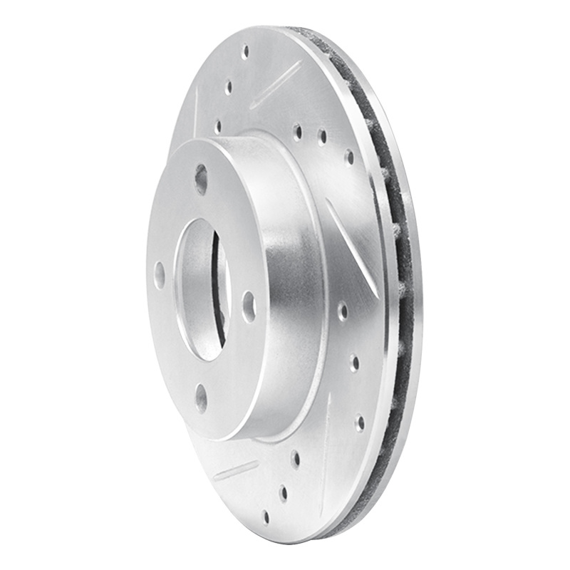 Picture of RNC Brake Rotor - Drill & Slot - R1 92-00 Dodge COLT Front Left Drilled & Slotted Silver Brake Rotor rnc631-72024L