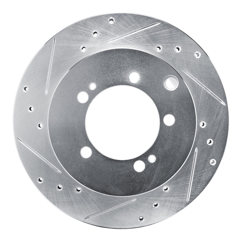 Picture of RNC Brake Rotor - Drill & Slot - R1 92-96 Mitsubishi DIAMANTE Rear Left Drilled & Slotted Silver Brake Rotor rnc631-72027L