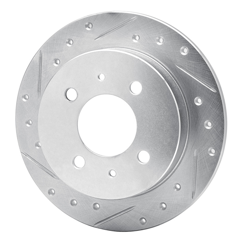 Picture of RNC Brake Rotor - Drill & Slot - R1 92-96 Dodge COLT Rear Left Drilled & Slotted Silver Brake Rotor rnc631-72026L