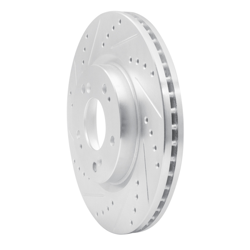 Picture of RNC Brake Rotor - Drill & Slot - R1 04-12 Mitsubishi Eclipse Front Left Drilled & Slotted Silver Brake Rotor rnc631-72037L