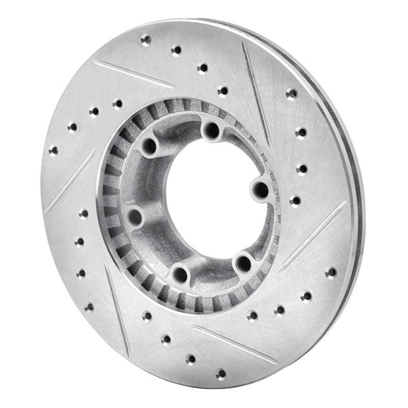 Picture of RNC Brake Rotor - Drill & Slot - R1 81-87 Dodge Ram 50 Front Left Drilled & Slotted Silver Brake Rotor rnc631-72048L