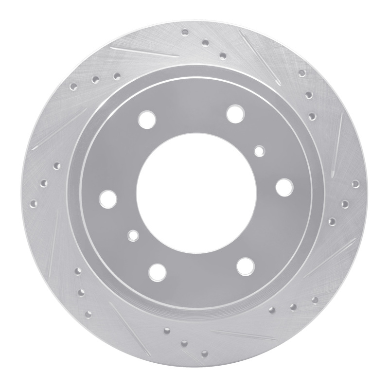 Picture of RNC Brake Rotor - Drill & Slot - R1 00-06 Mitsubishi Montero Rear Right Drilled & Slotted Silver Brake Rotor rnc631-72058R