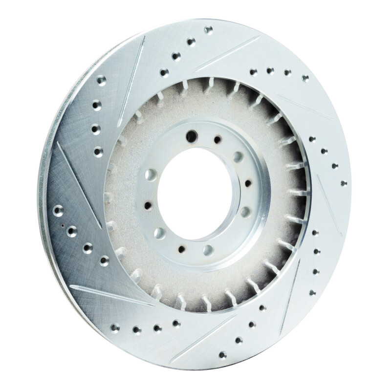Picture of RNC Brake Rotor - Drill & Slot - R1 98-04 Mitsubishi Montero Sport (USA/Canada) Front Right Drilled & Slotted Silver Brake Rotor rnc631-72055R