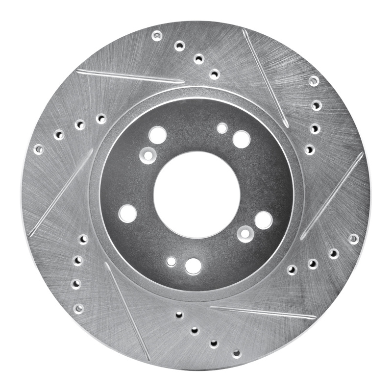 Picture of RNC Brake Rotor - Drill & Slot - R1 04-11 Mitsubishi Endeavor Front Right Drilled & Slotted Silver Brake Rotor rnc631-72059R