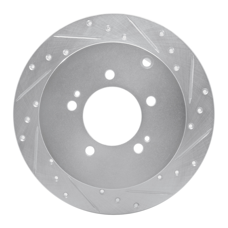 Picture of RNC Brake Rotor - Drill & Slot - R1 07-15 Mitsubishi Lancer Rear Right Drilled & Slotted Silver Brake Rotor rnc631-72062R