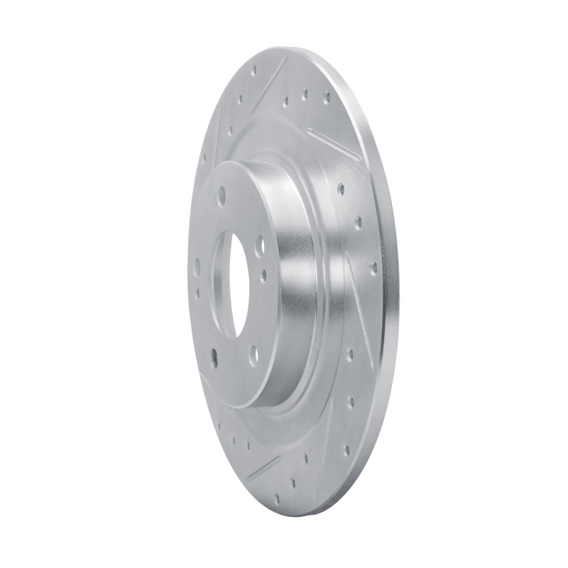 Picture of RNC Brake Rotor - Drill & Slot - R1 13-25 Mitsubishi Outlander PHEV Rear Left Drilled & Slotted Silver Brake Rotor rnc631-72063L