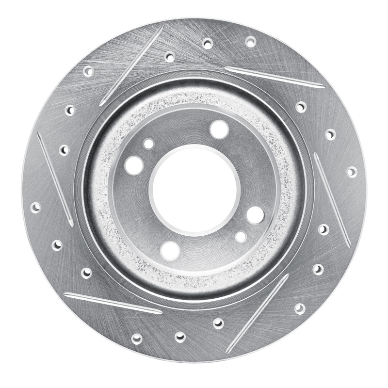 Picture of RNC Brake Rotor - Drill & Slot - R1 16-25 Dodge Attitude (Mexico) Front Right Drilled & Slotted Silver Brake Rotor rnc631-72069R