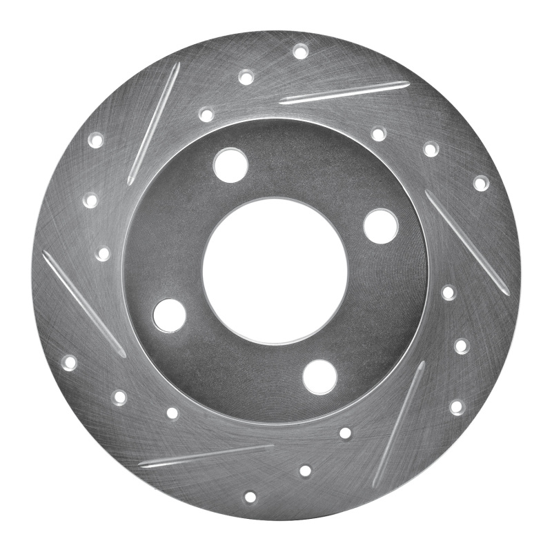 Picture of RNC Brake Rotor - Drill & Slot - R1 82-98 Audi Cabriolet Rear Left Drilled & Slotted Silver Brake Rotor rnc631-73007L