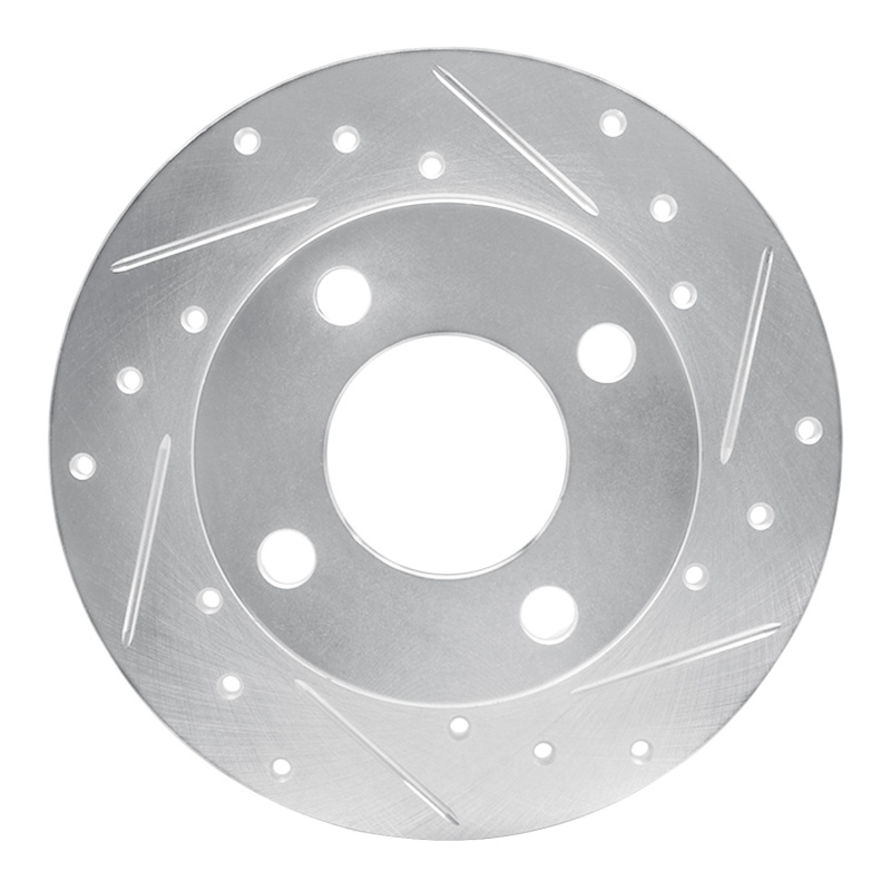 Picture of RNC Brake Rotor - Drill & Slot - R1 82-98 Audi Coupe Rear Right Drilled & Slotted Silver Brake Rotor rnc631-73007R