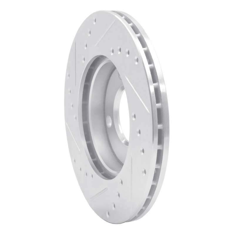 Picture of RNC Brake Rotor - Drill & Slot - R1 84-87 Audi Coupe Front Right Drilled & Slotted Silver Brake Rotor rnc631-73005R