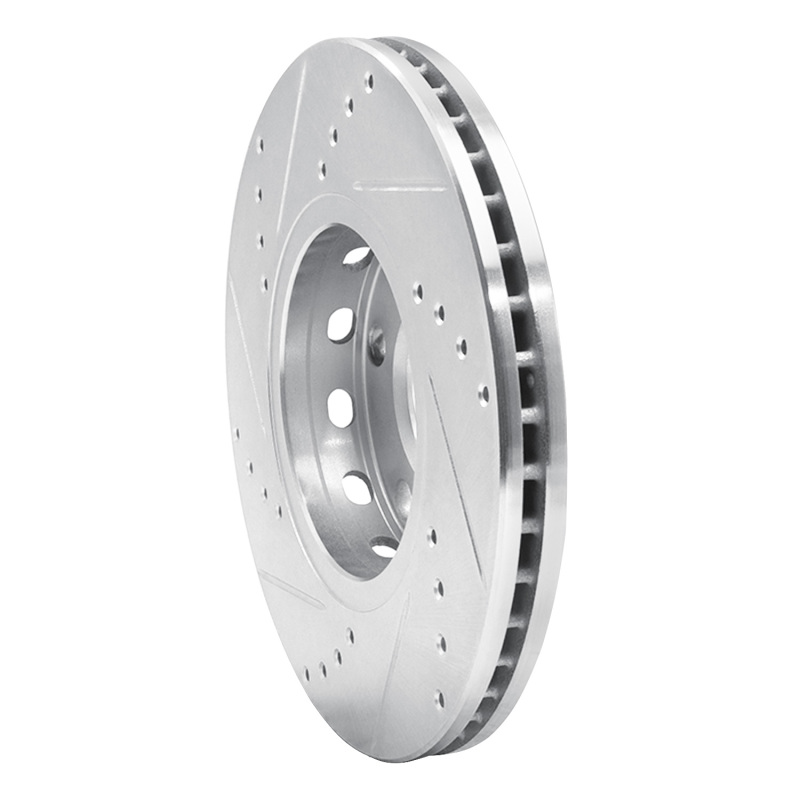 Picture of RNC Brake Rotor - Drill & Slot - R1 85-91 Audi 200 Front Right Drilled & Slotted Silver Brake Rotor rnc631-73008R