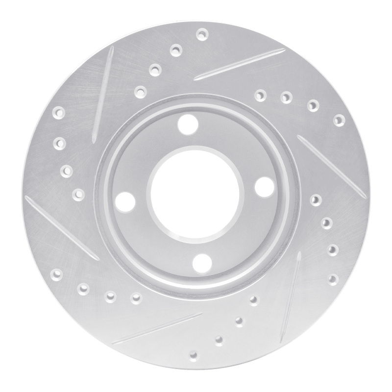 Picture of RNC Brake Rotor - Drill & Slot - R1 84-87 Audi Coupe Front Right Drilled & Slotted Silver Brake Rotor rnc631-73005R