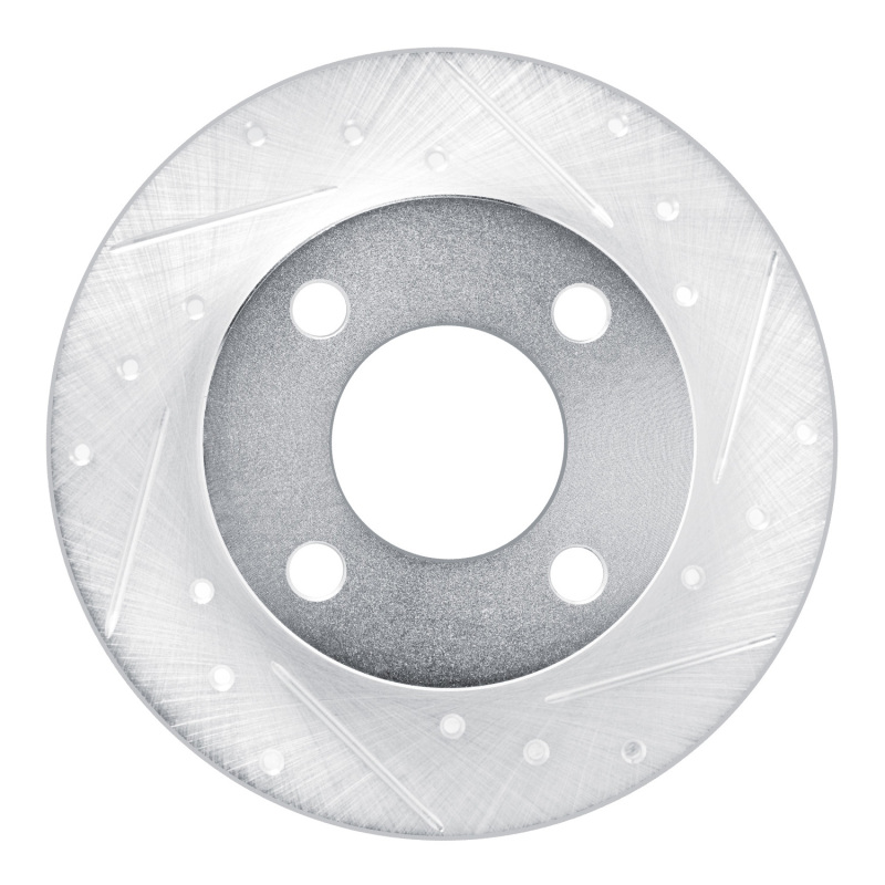 Picture of RNC Brake Rotor - Drill & Slot - R1 89-91 Audi 100 Rear Right Drilled & Slotted Silver Brake Rotor rnc631-73012R