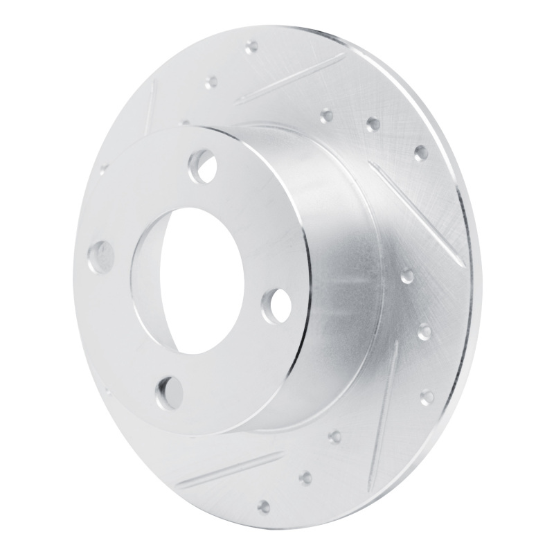 Picture of RNC Brake Rotor - Drill & Slot - R1 89-91 Audi 100 Rear Left Drilled & Slotted Silver Brake Rotor rnc631-73012L