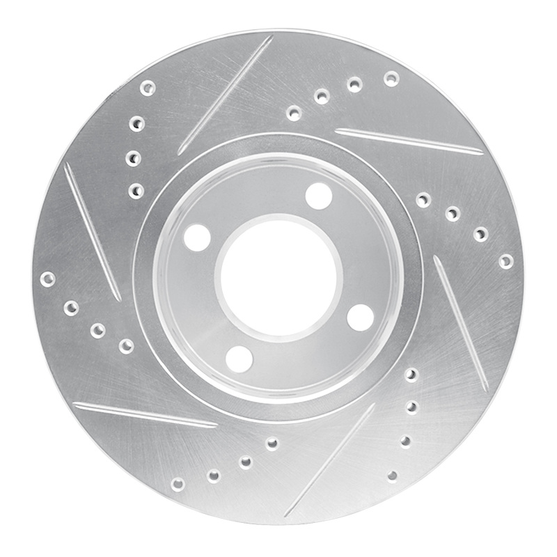 Picture of RNC Brake Rotor - Drill & Slot - R1 90-98 Audi 90 Front Right Drilled & Slotted Silver Brake Rotor rnc631-73010R