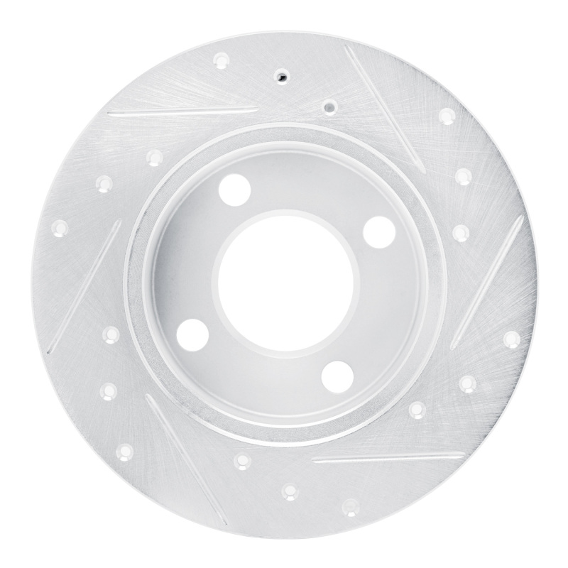 Picture of RNC Brake Rotor - Drill & Slot - R1 89-91 Audi 100 Rear Left Drilled & Slotted Silver Brake Rotor rnc631-73012L