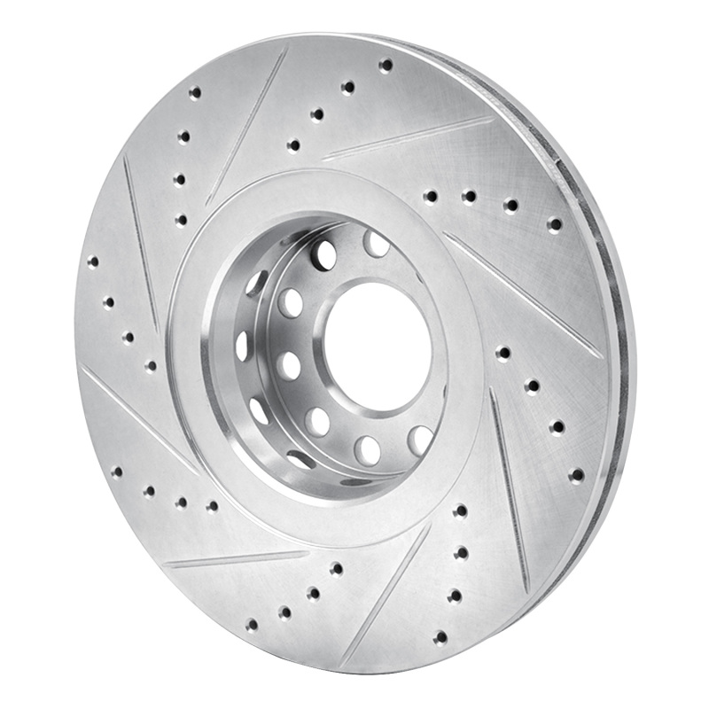 Picture of RNC Brake Rotor - Drill & Slot - R1 00-03 Audi A8 Front Right Drilled & Slotted Silver Brake Rotor rnc631-73019R