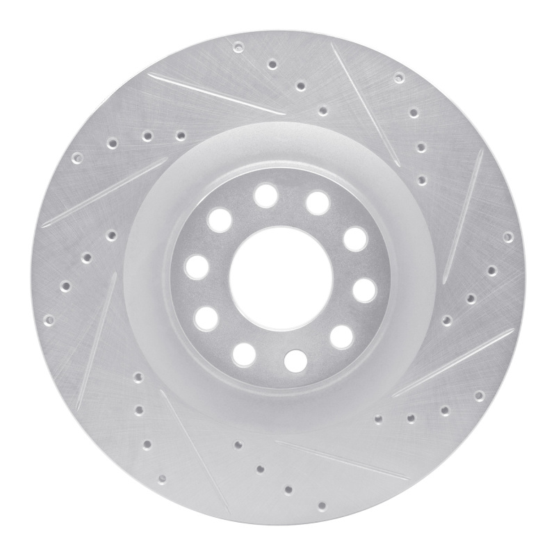 Picture of RNC Brake Rotor - Drill & Slot - R1 01-03 Audi S8 Front Right Drilled & Slotted Silver Brake Rotor rnc631-73026R