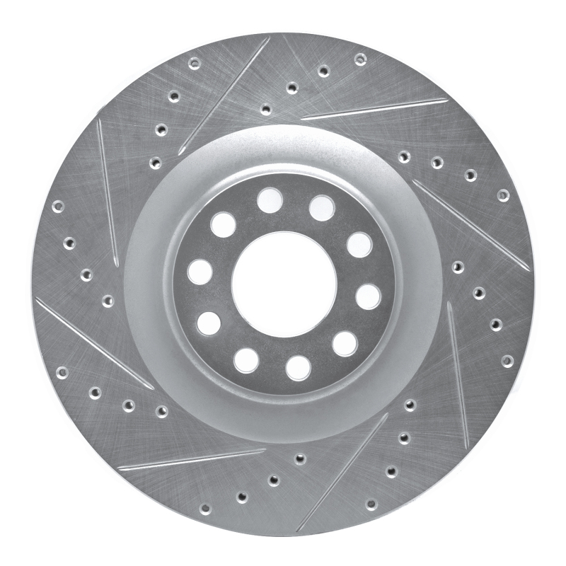 Picture of RNC Brake Rotor - Drill & Slot - R1 01-03 Audi S8 Front Left Drilled & Slotted Silver Brake Rotor rnc631-73026L